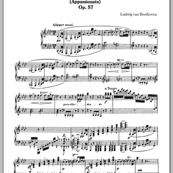 Альбом Piano Sonata No. 23, F Minor, Op. 57 «Appassionata» Ludwig van Beethoven